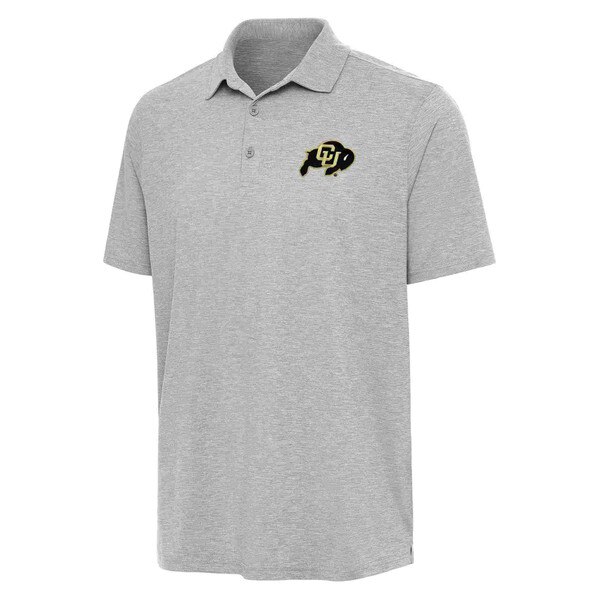 Gray polo shirt featuring the CU Buffaloes logo embroidered on the left chest